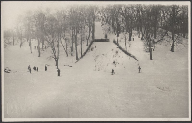 fotopostkaart, Viljandi, suusahüppemägi, talv 1931 (algus), foto J. Riet (Wiljandi)