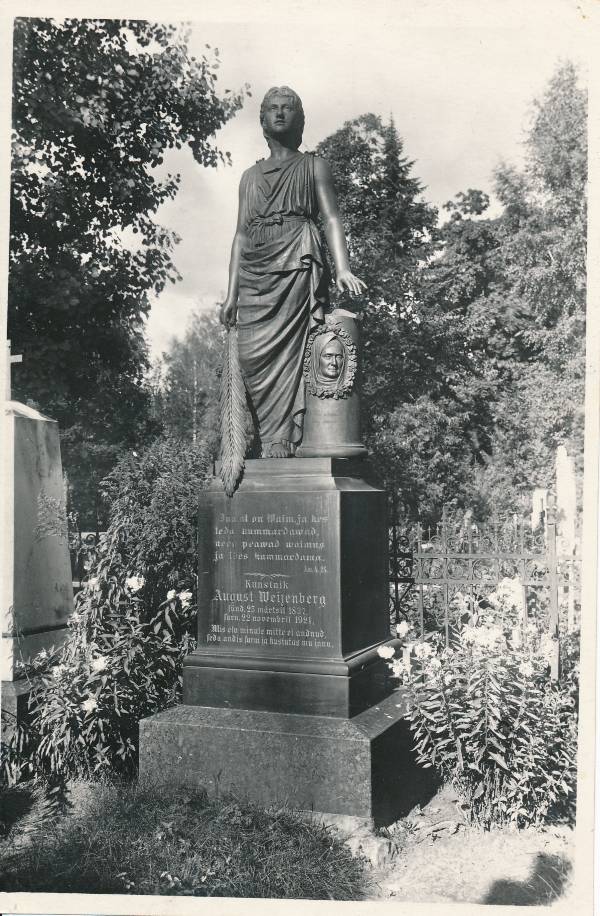 Skulptor August Ludwig Weizenbergi haud Maarja kalmistul. Tartu, 1957.