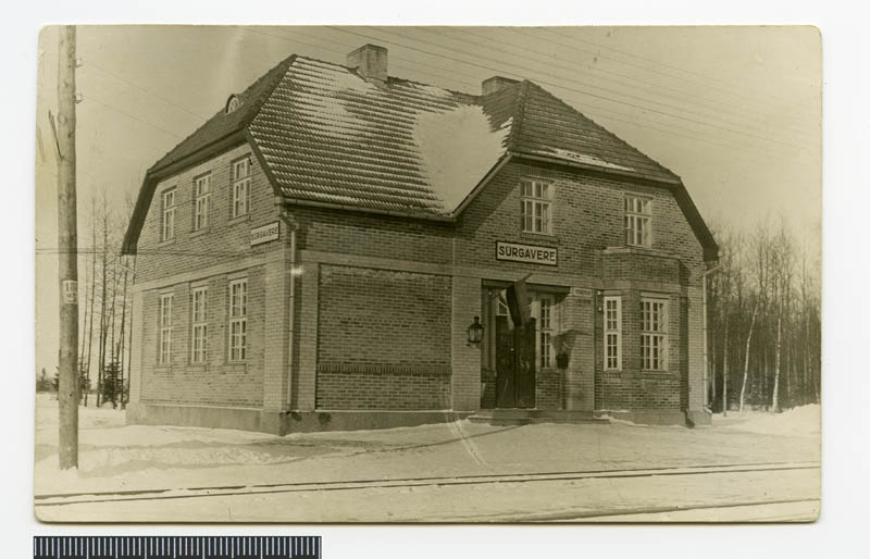 fotopostkaart, Suure-Jaani khk, Sürgavere raudteejaam, 1932