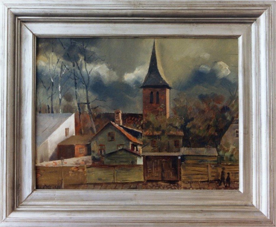 Painting «Tartu motiiv», e. Ole, 1934 (oil, vineer)
