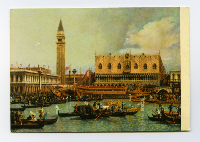 Postkaart. Itaalia. Veneetsia. 
Postkaart Torinos erakollektsioonis asuvast Canaletto (Antonio Canal,1697-1768) maalist "Merepulm" (Veneetsia)