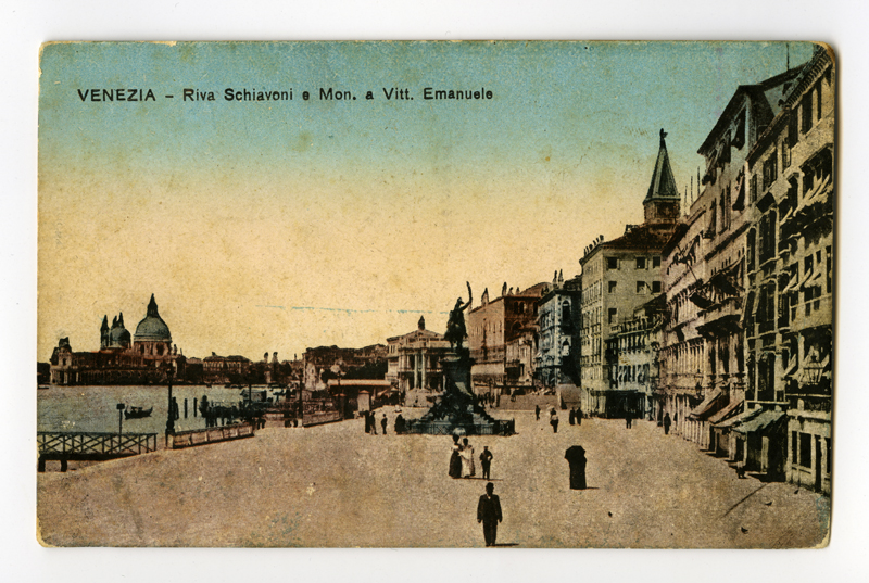 Postkaart. Itaalia. Veneetsia.
Vaade Schiavoni kaldapealsele ning Vittorio Emanuele ratsamonumendile