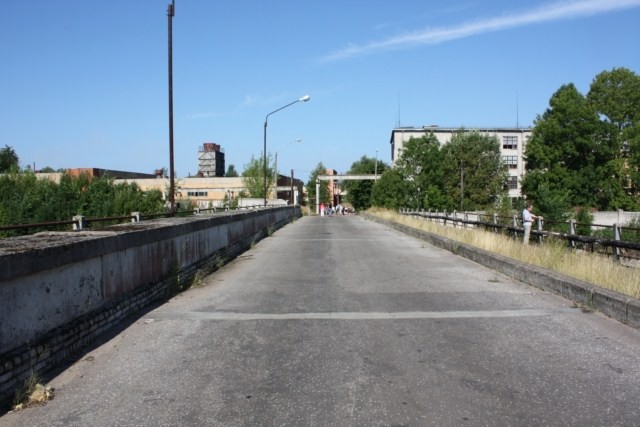 Bridge from the island of Kreenholm to the left coast of Narva River East-Viru county Narva city