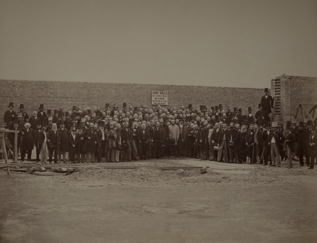 Vestrymen in Front of Weir Wall