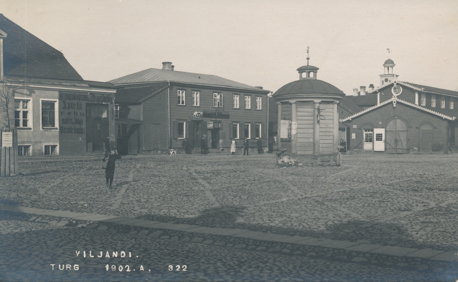 foto, Viljandi, turuplats, teemaja, u 1902, foto J. Riet