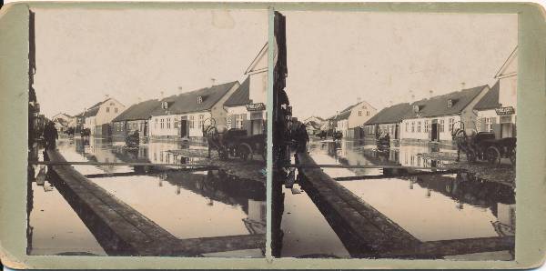 Stereofoto. Üleujutus Meltsiveski t. Tartu, u 1899.