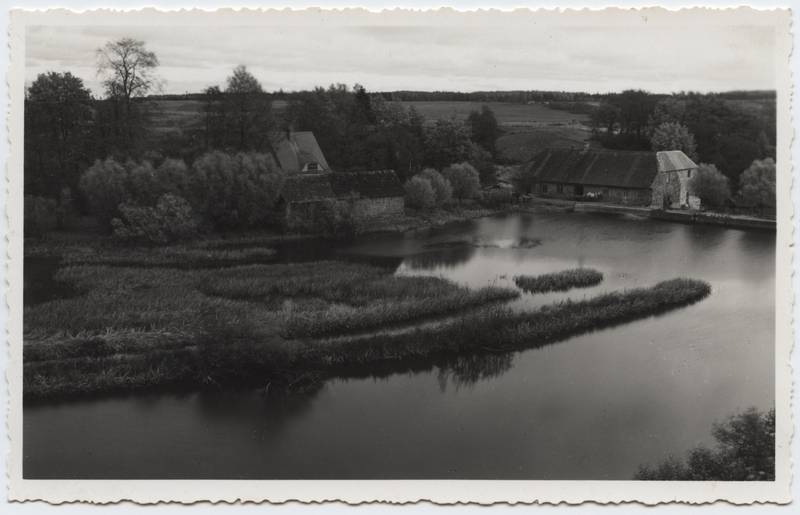 fotopostkaart, Viljandi, Kösti järv, veski, u 1920, foto M. Teng