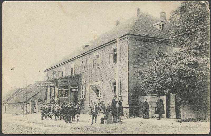 trükipostkaart, Viljandi, Vaksali tee algus, hobupostijaam Klinke, sepikoda, u 1910