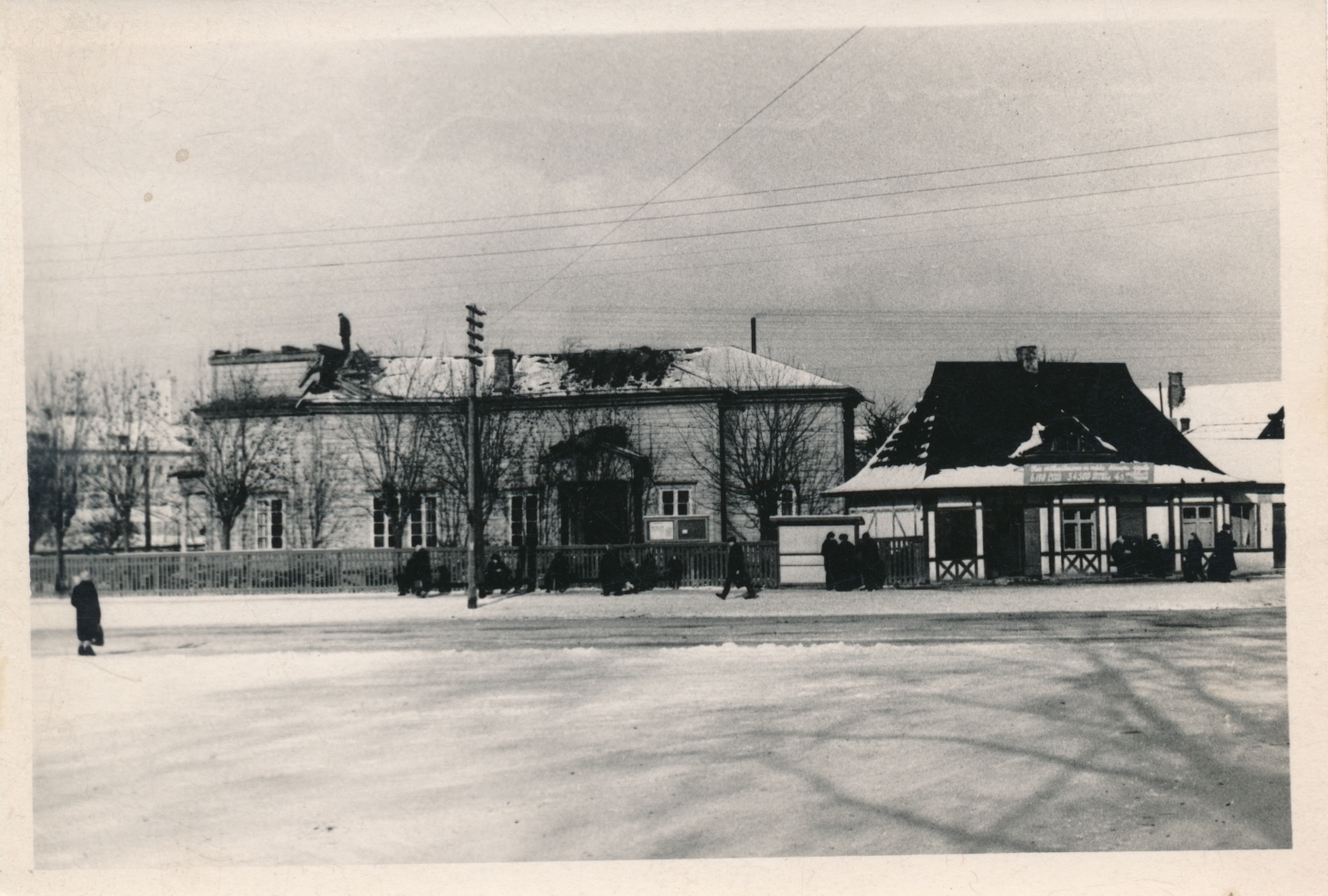 foto, Viljandi, Vaksali tn, Vene kirik'u torni lammutus 29.10.1960