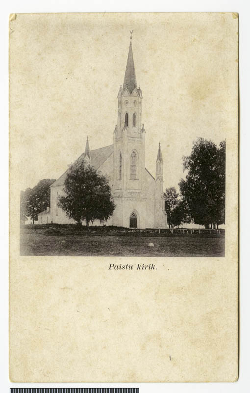 fotopostkaart, Paistu khk, Paistu kirik, u 1905