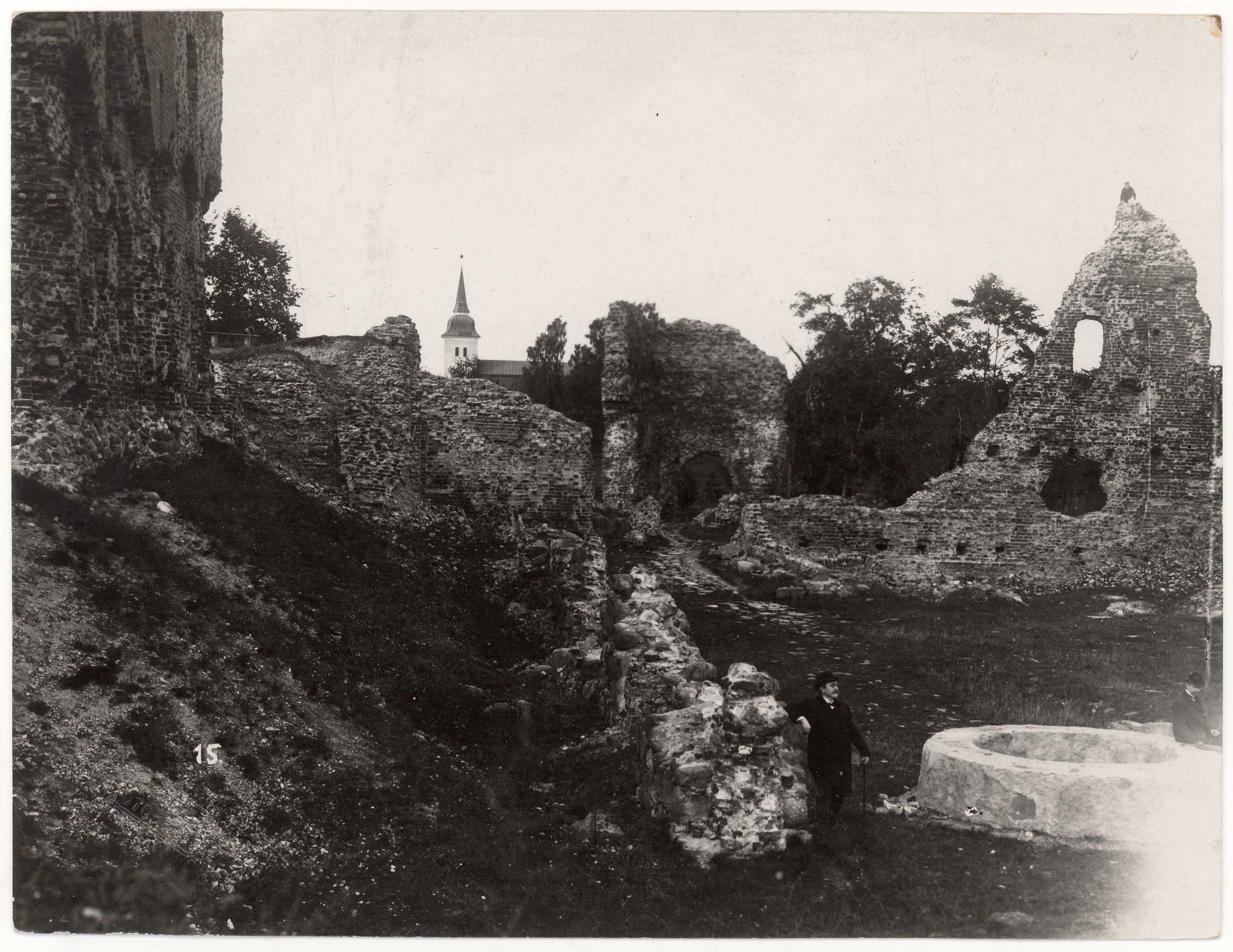 Ruins of Viljandi capital. The fortress's hoof with a mining. View to n