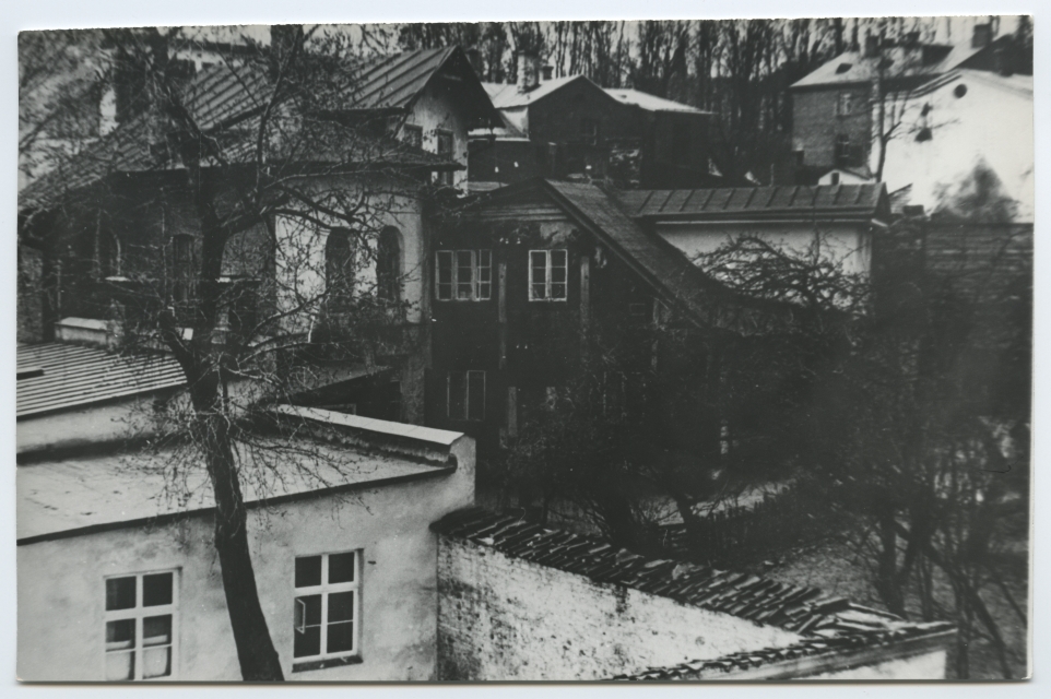 Tartu. Buildings on Gustav Adolf (Jakobi) Street, which was dismantled in connection with the construction of the building of the Institutes of the University of Tartu (chemical building)