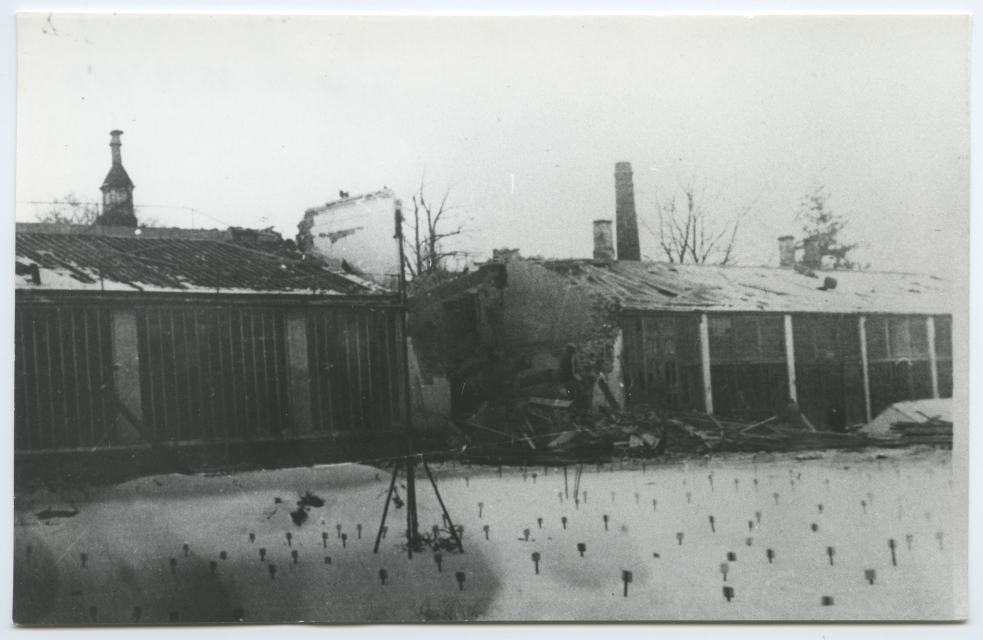 Tartu. Rains of the greenhouse of the Botanical Garden of the University of Tartu after the bombing of January 27, 1943