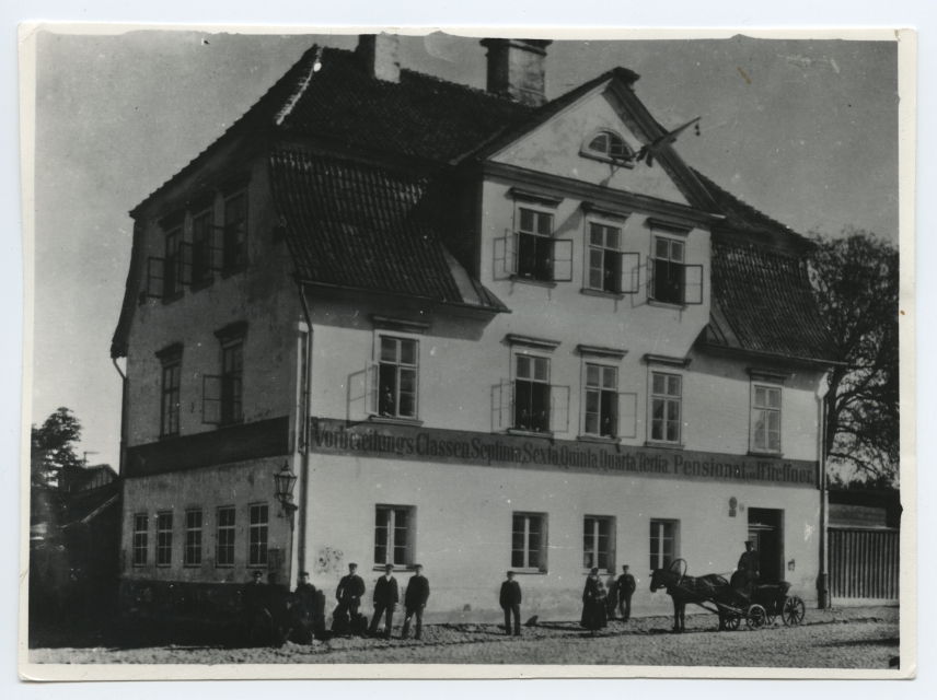 Tartu. Treffner Gymnasium building at the corner of Hobuse and Kalda Street