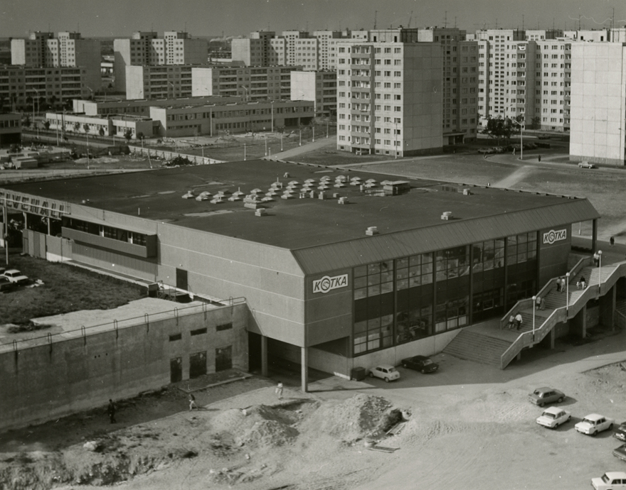 Kauplus Kotka Lasnamäel, panoraamvaade. Arhitekt Lembit Aljaste, Gripenberg ja Co