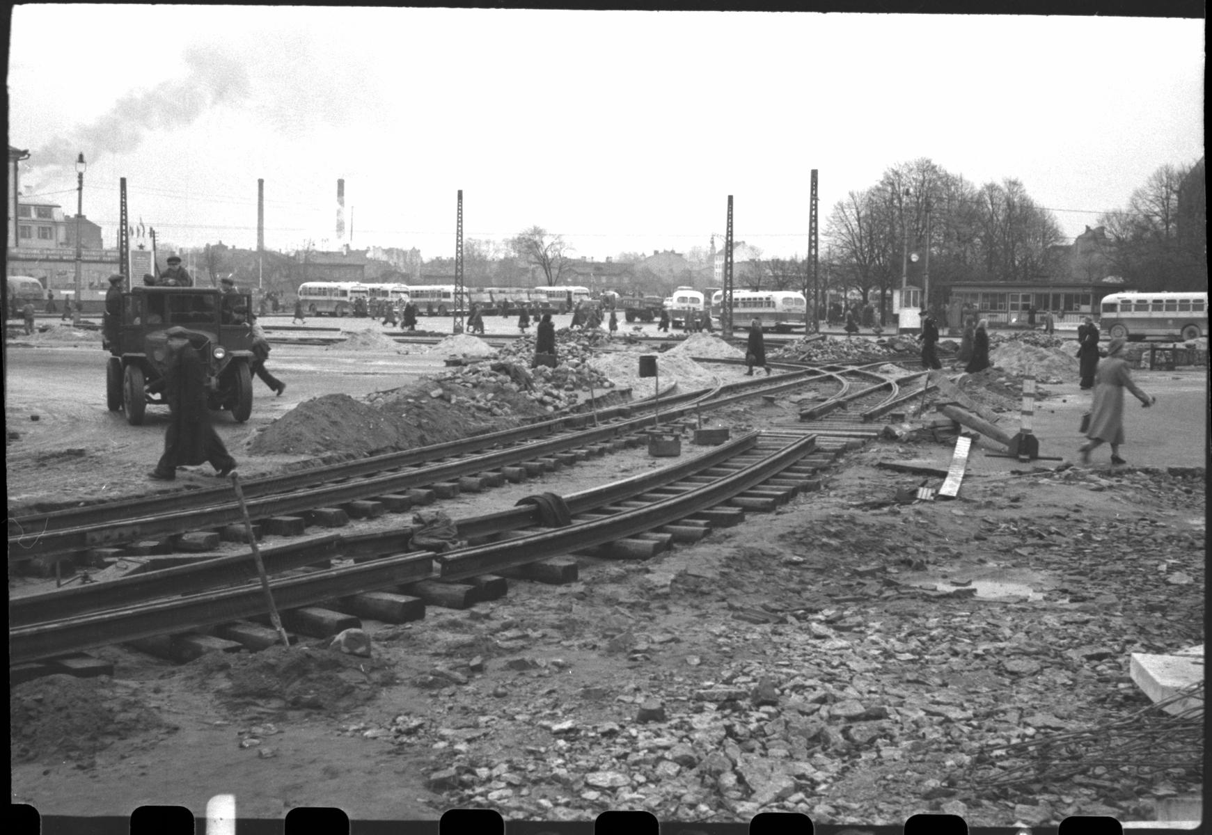 Tallinn. Trammitee ehitamine Narva mnt. - Kopli.