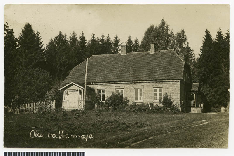 fotopostkaart, Paistu khk, Õisu vallamaja, u 1925 (ehitatud 1882)