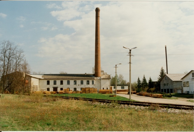 värvifoto Türi paberivabriku korsten 1996