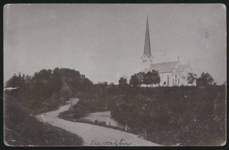 fotopostkaart, Tarvastu khk, Tarvastu kirik, u 1905