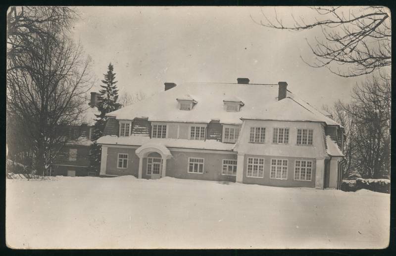 fotopostkaart, Suure-Jaani khk, Olustvere Aleksandri Põllutöökeskkool, talv, postitempel 05.03.1934, u 1933