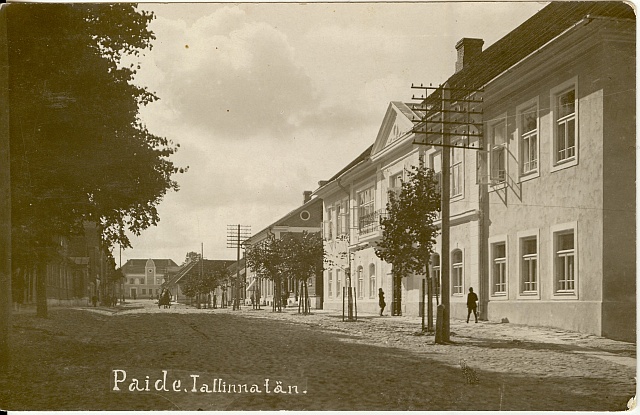 foto, Tallinna tänav Paides peale 1925.a.