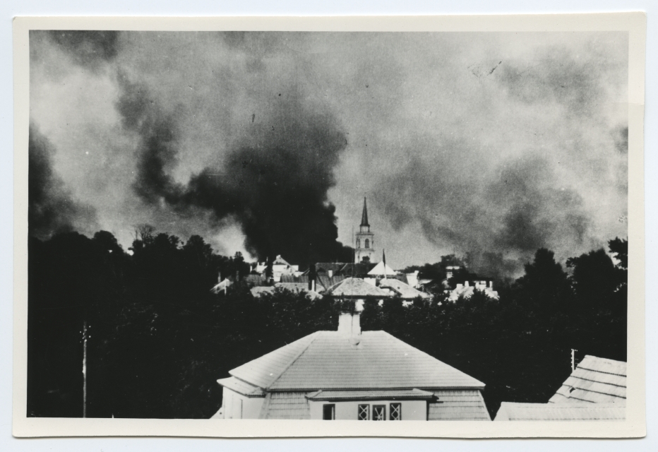 In the fire of Tartu on 12 July 1941 in the back plan of Maarja Church