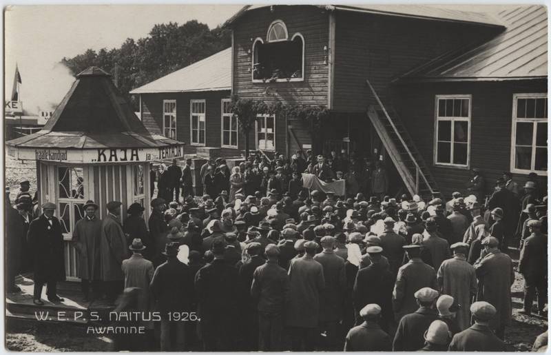 fotopostkaart, Viljandi, VEPS-i näitus, seltsi õu, avamine, 1926