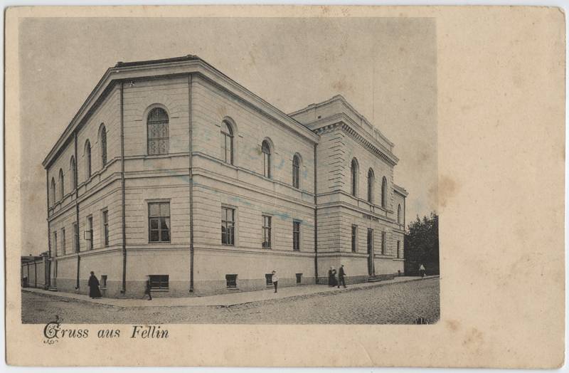 trükipostkaart, Viljandi, Posti tn 22/Koidu tn 5, kohtumaja, u 1905