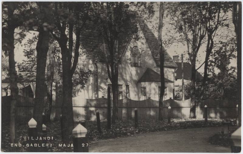 fotopostkaart, Viljandi, Pikk tn 4, Gableri maja, u 1925, foto J. Riet