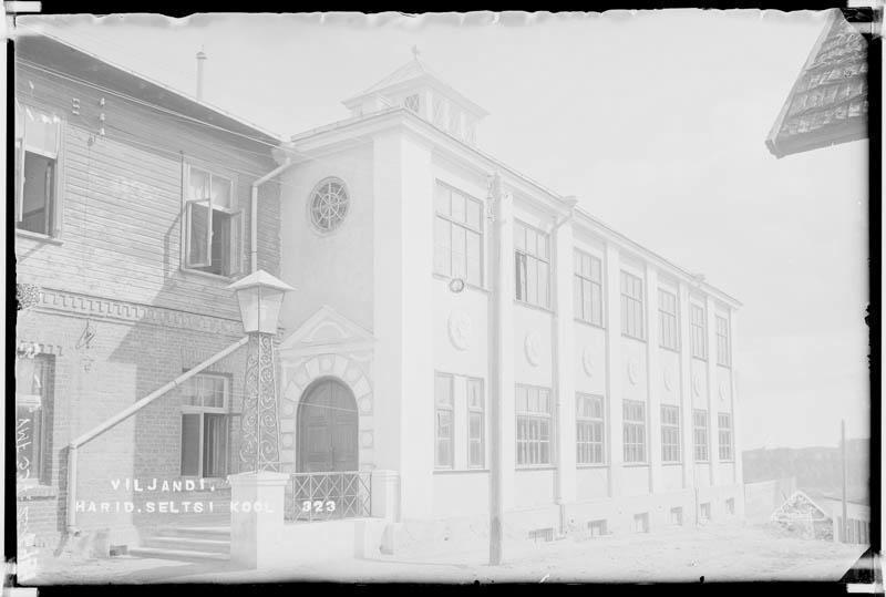 fotonegatiiv, Viljandi, Jakobsoni tn 42, Viljandi Eesti Haridusselts (VEHS), kool, Kõrgemäe tn tiib u 1925, foto J. Riet
