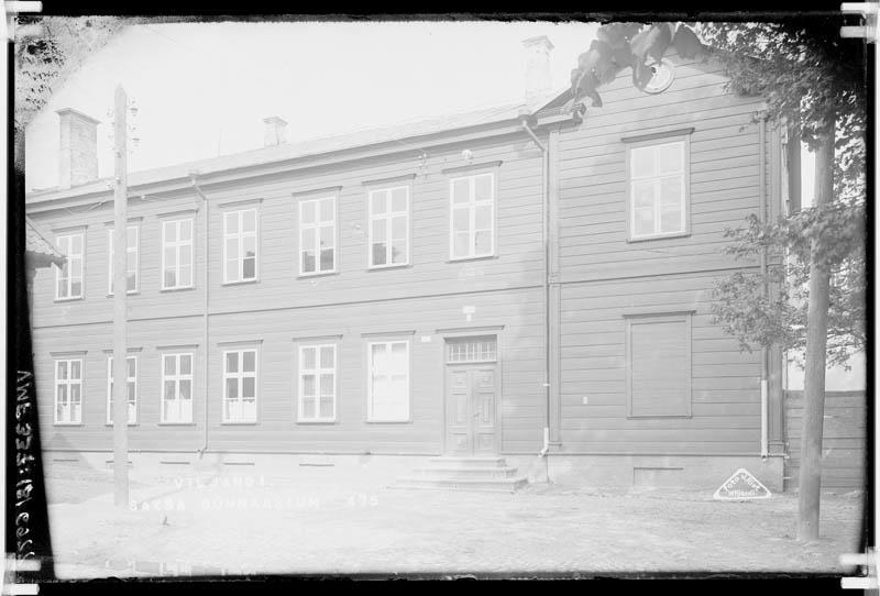 fotonegatiiv, Viljandi, Väike tn 12, Saksa gümnaasium, u 1929, foto J.Riet