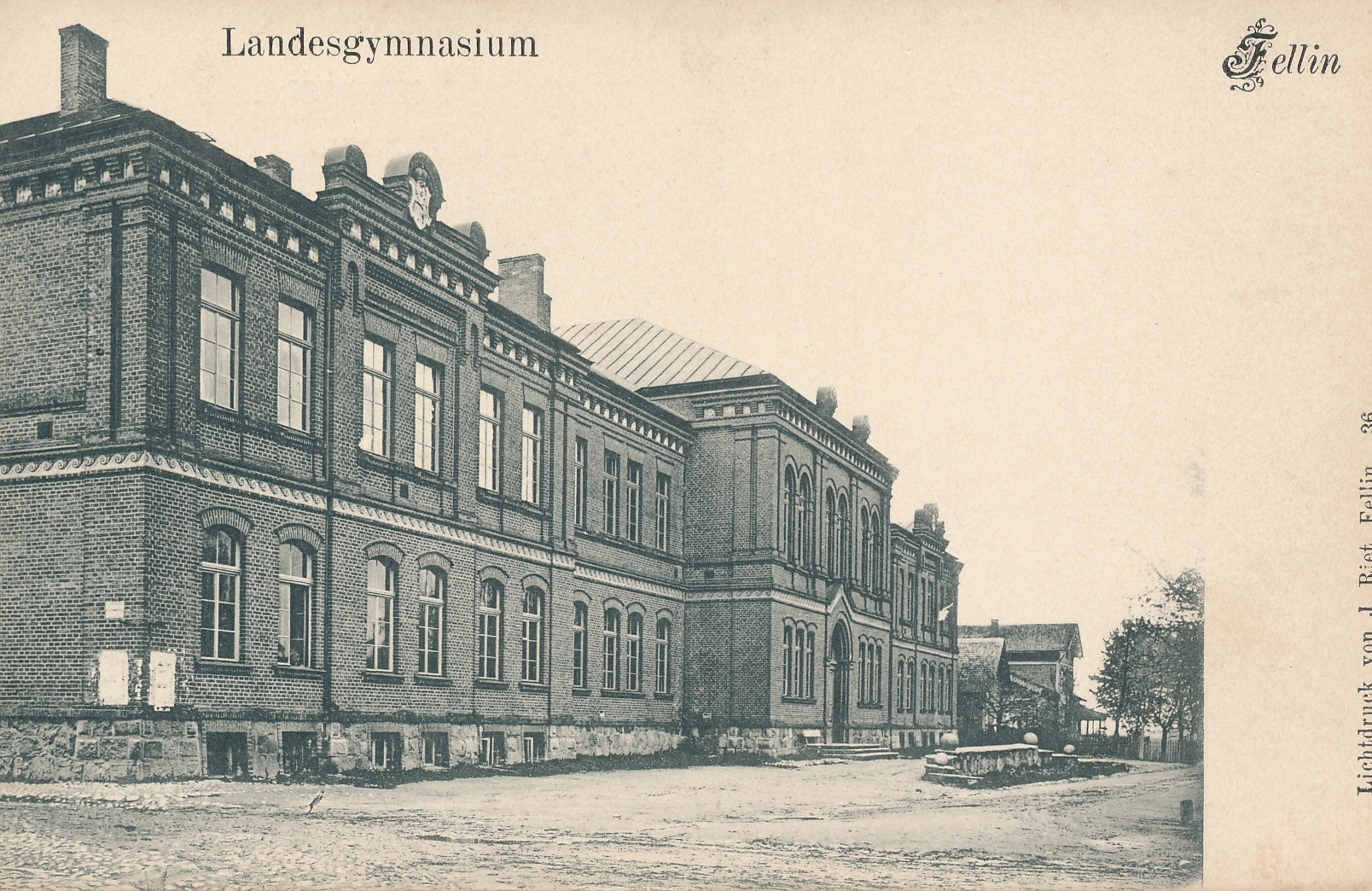trükipostkaart, Viljandi, Maagümnaasium u 1905 F J.Riet