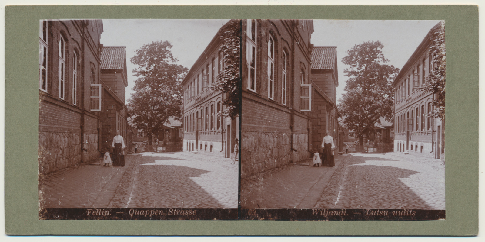 stereofoto, Viljandi Lutsu tn, vasakul nr 3, u 1905 foto J. Riet