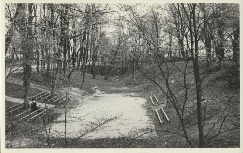 foto, Viljandi, Oru tn, vallikraav, spordiväljak, taga Trepimägi u 1960