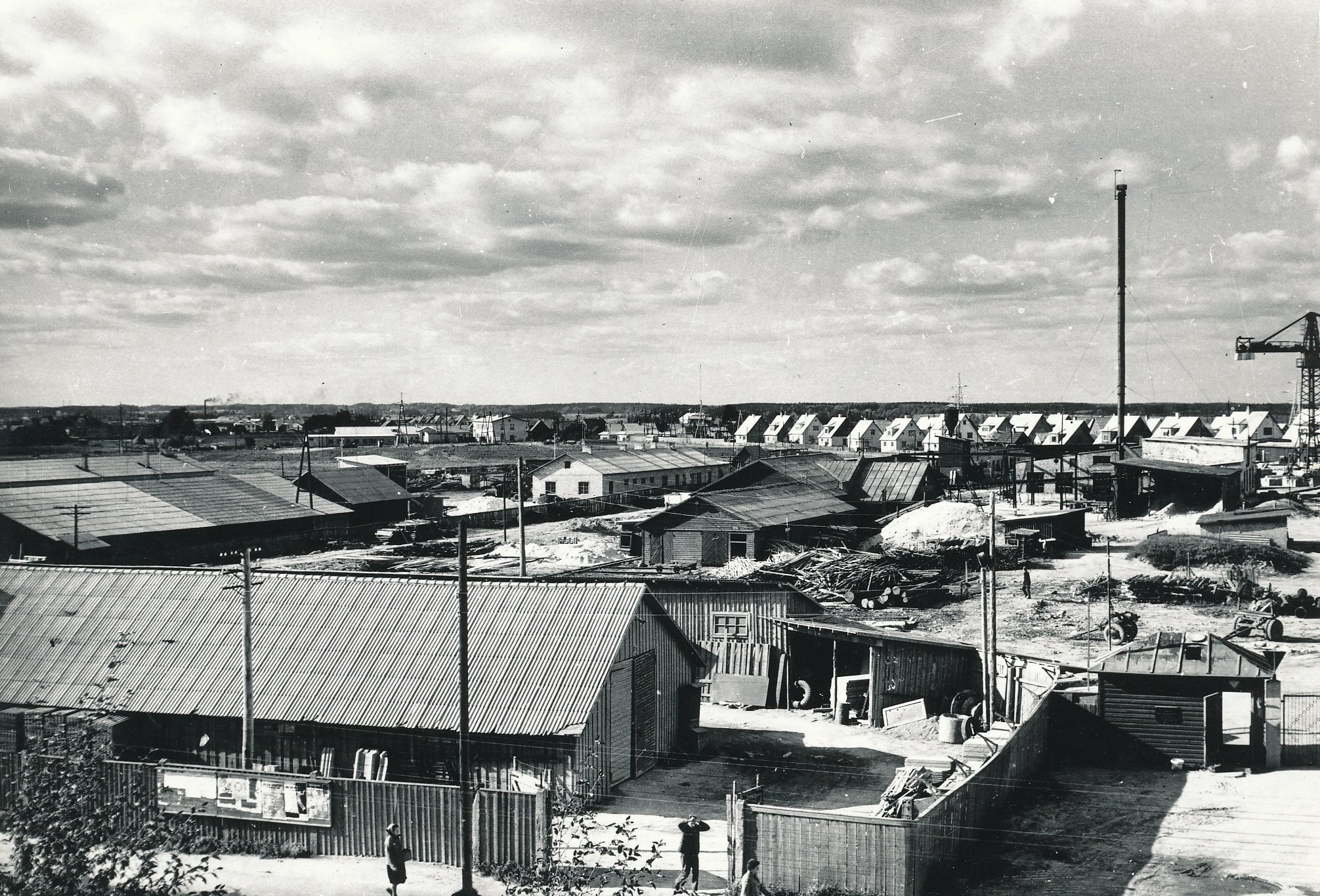 Foto. Võru Mehhaniseeritud Ehituskolonni tootmisbaas 1967.a.