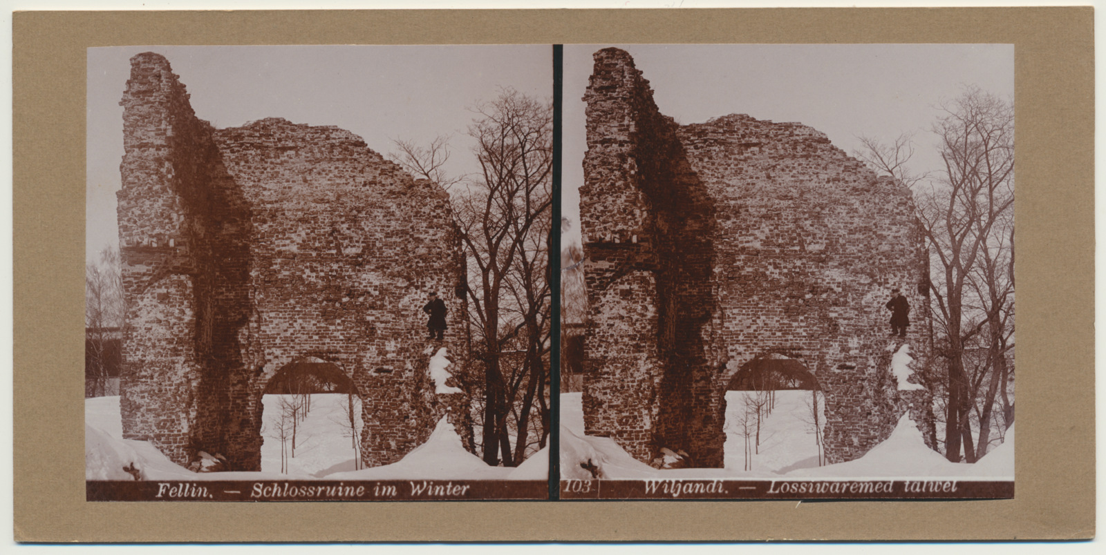 stereofoto, Viljandi, ordulossi värav, u 1905