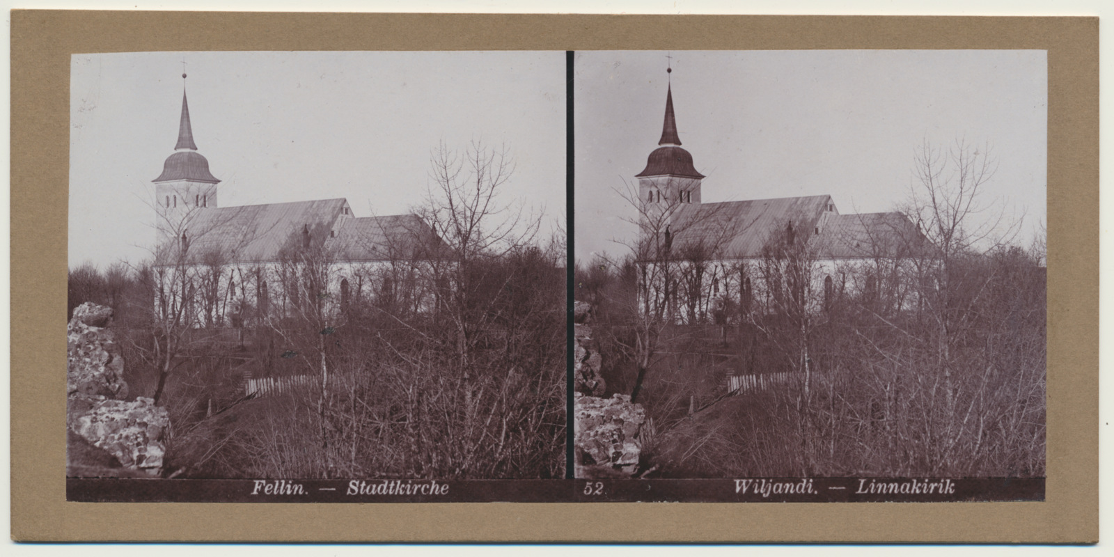 stereofoto, Viljandi, Jaani kirik, u 1905