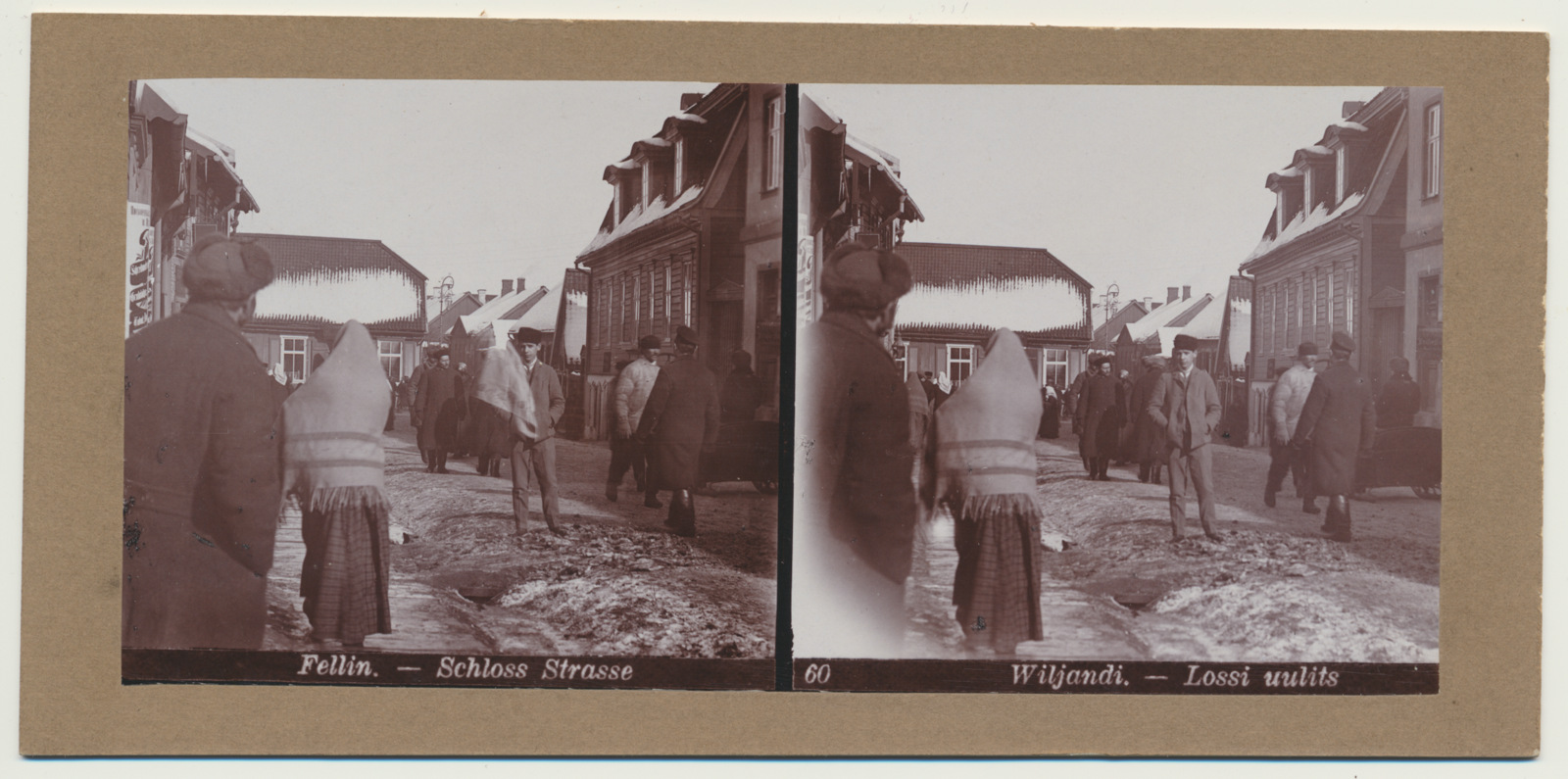 stereofoto, Viljandi, Lossi tn enne ristumist Tartu tn-ga, u 1905