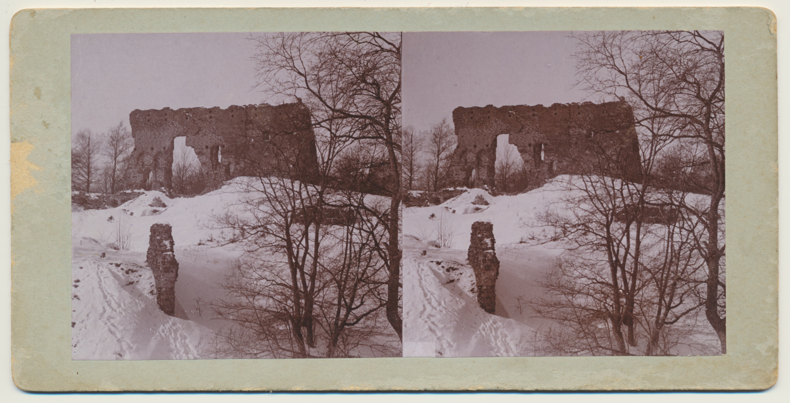 stereofoto, Viljandi, Kaevumägi, Suurmüür, u 1905