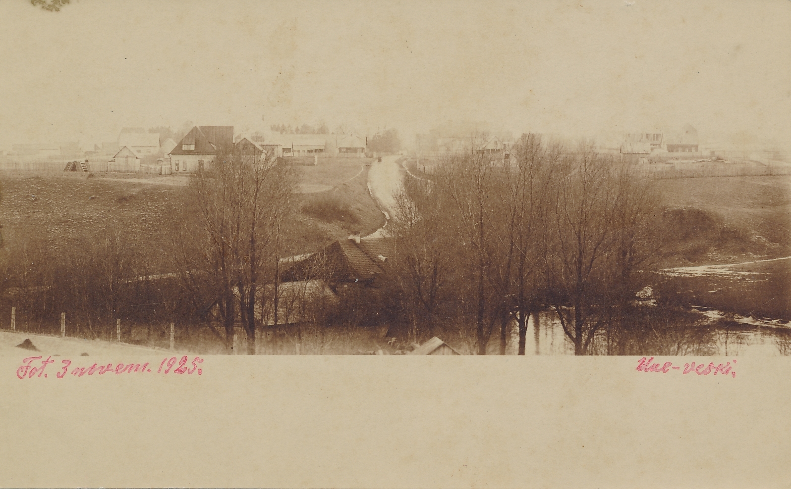 foto, Viljandi, vaade Uueveski veskijärve juurest linnale, 1925