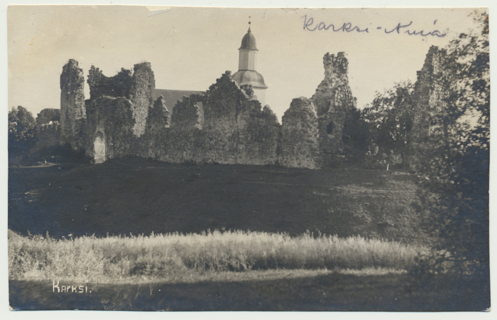 foto, Viljandimaa, Karksi lossivaremed, kirik, u 1920