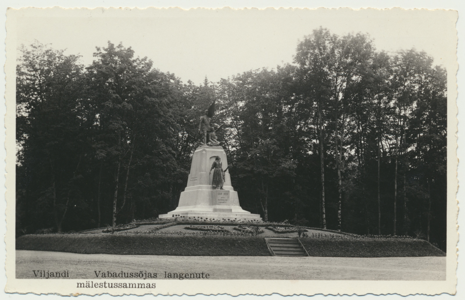 foto, Viljandi, Vabadussõjas langenute mälestussammas, u 1930
