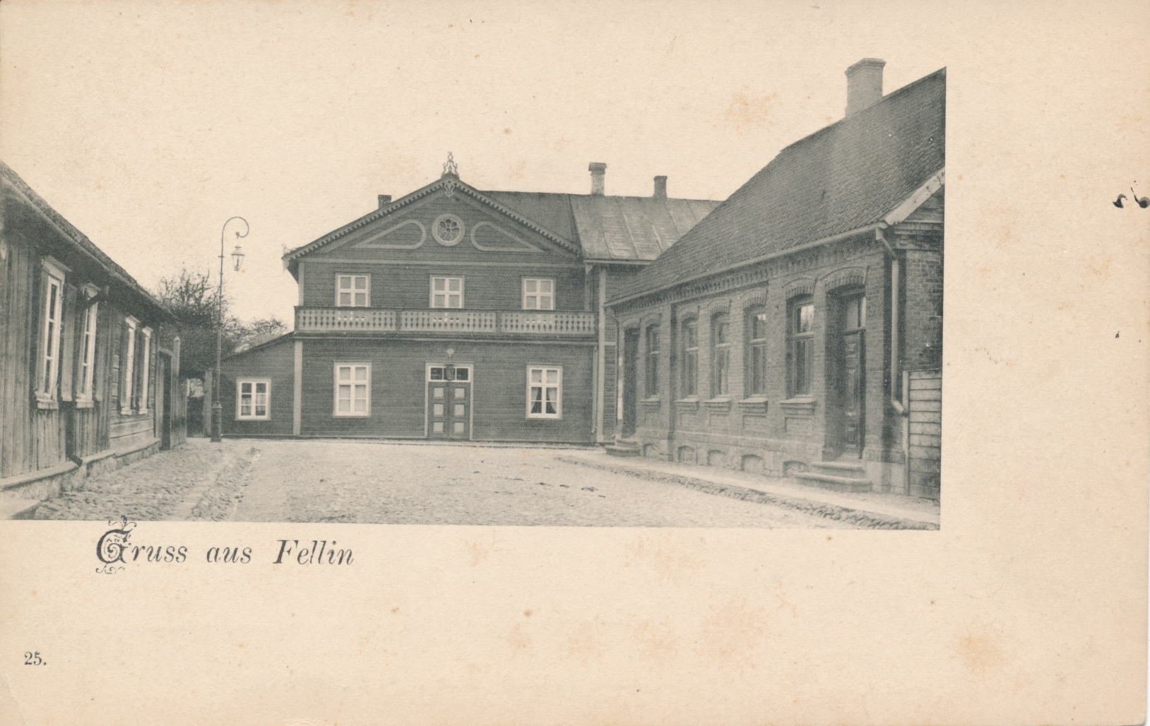 trükipostkaart, Viljandi, Posti tn enne ristumist Eha tn u 1905 foto ja valgustrükk J.Riet?