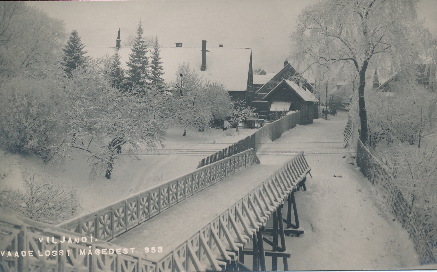 foto Viljandi, vaade lossimägedest, Varesesild, Lossi tn algus 1930