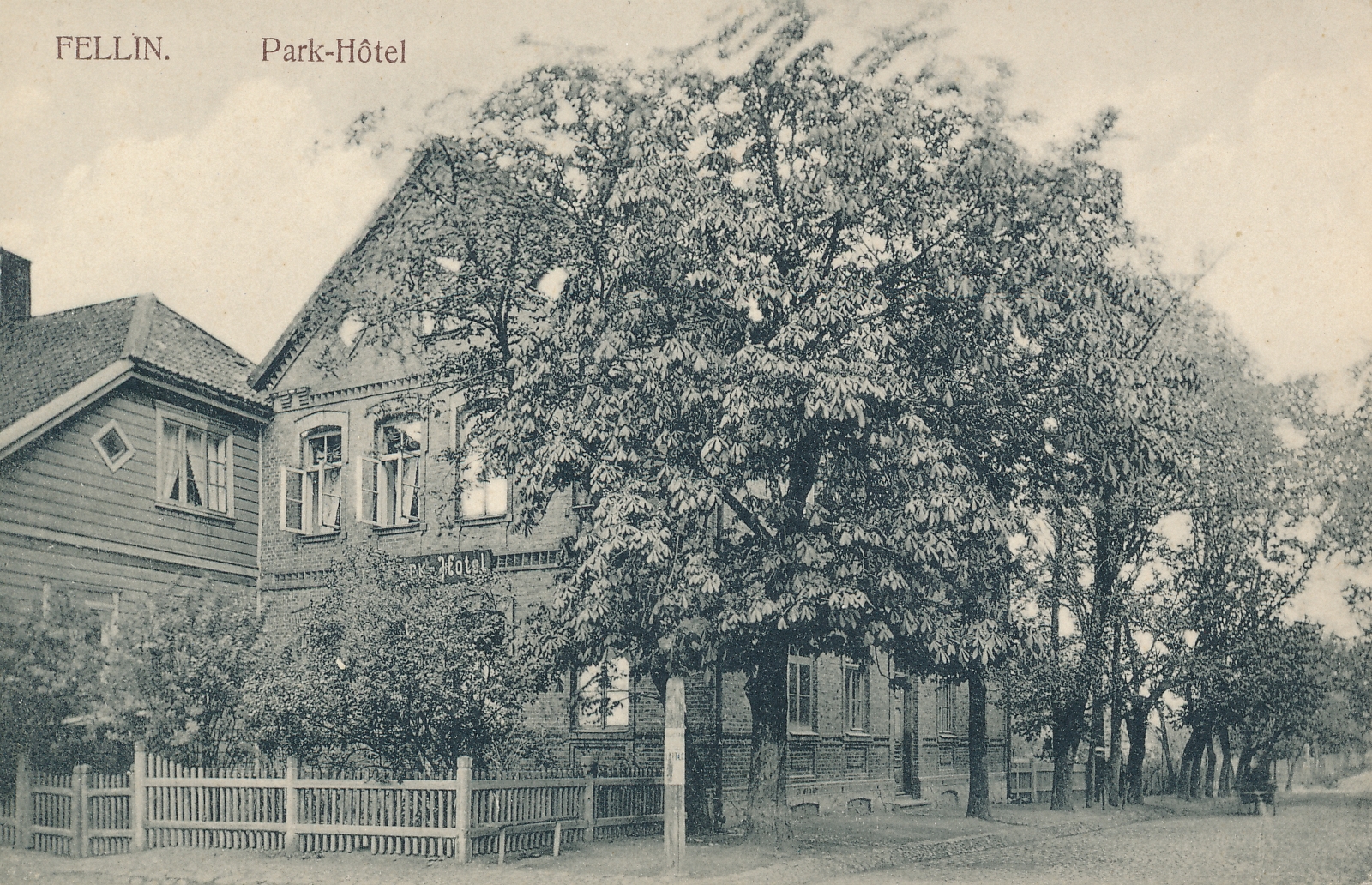 trükipostkaart, Viljandi, Lossi tn, Park - Hotel u 1905 F J.Riet
