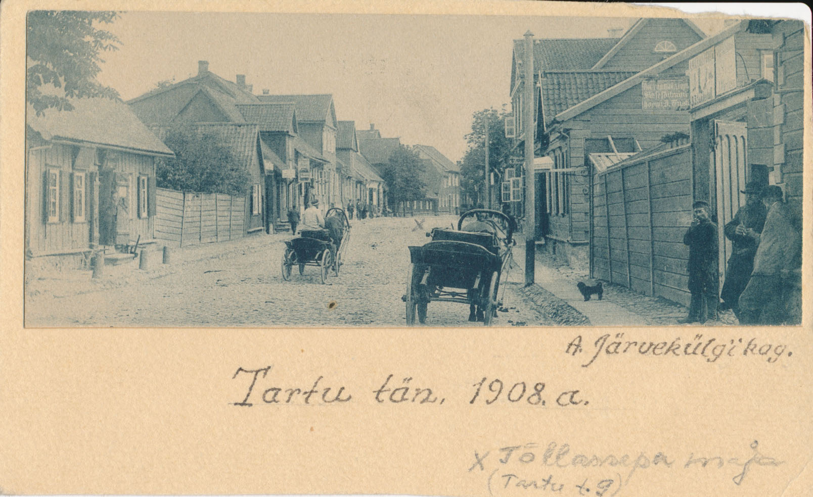 trükipostkaart, Viljandi, Tartu tn  1908