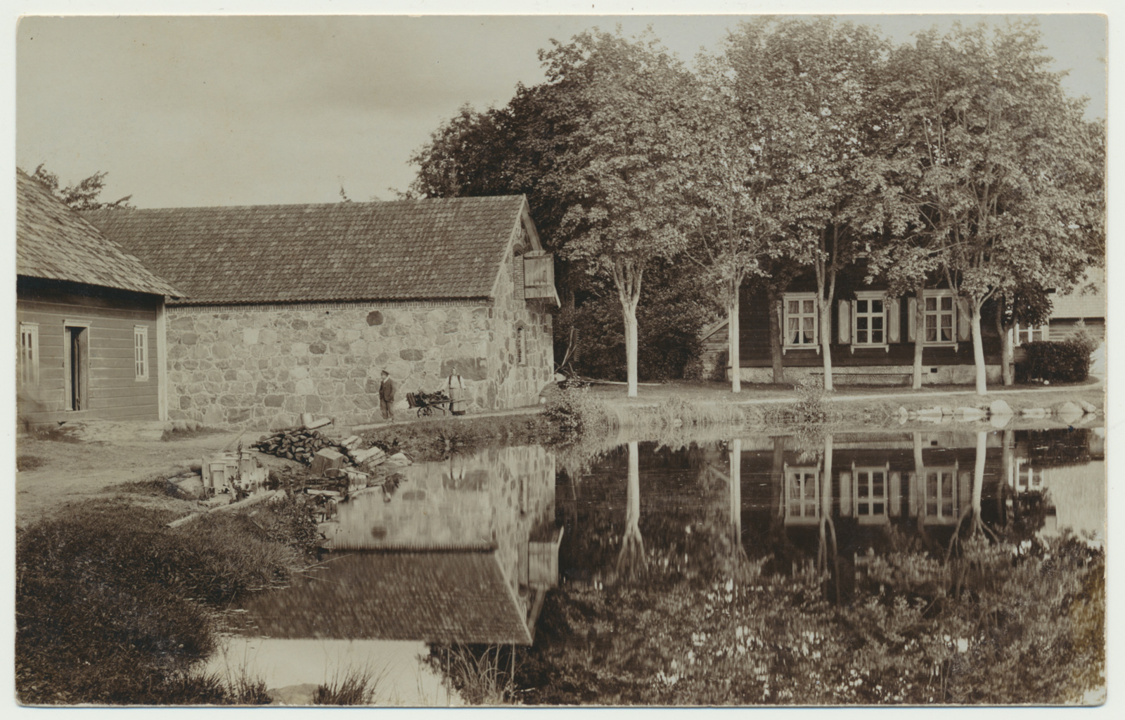 foto, Paistu khk, Holstre vald, Vana-Olde talu, veski, järv, u 1920
