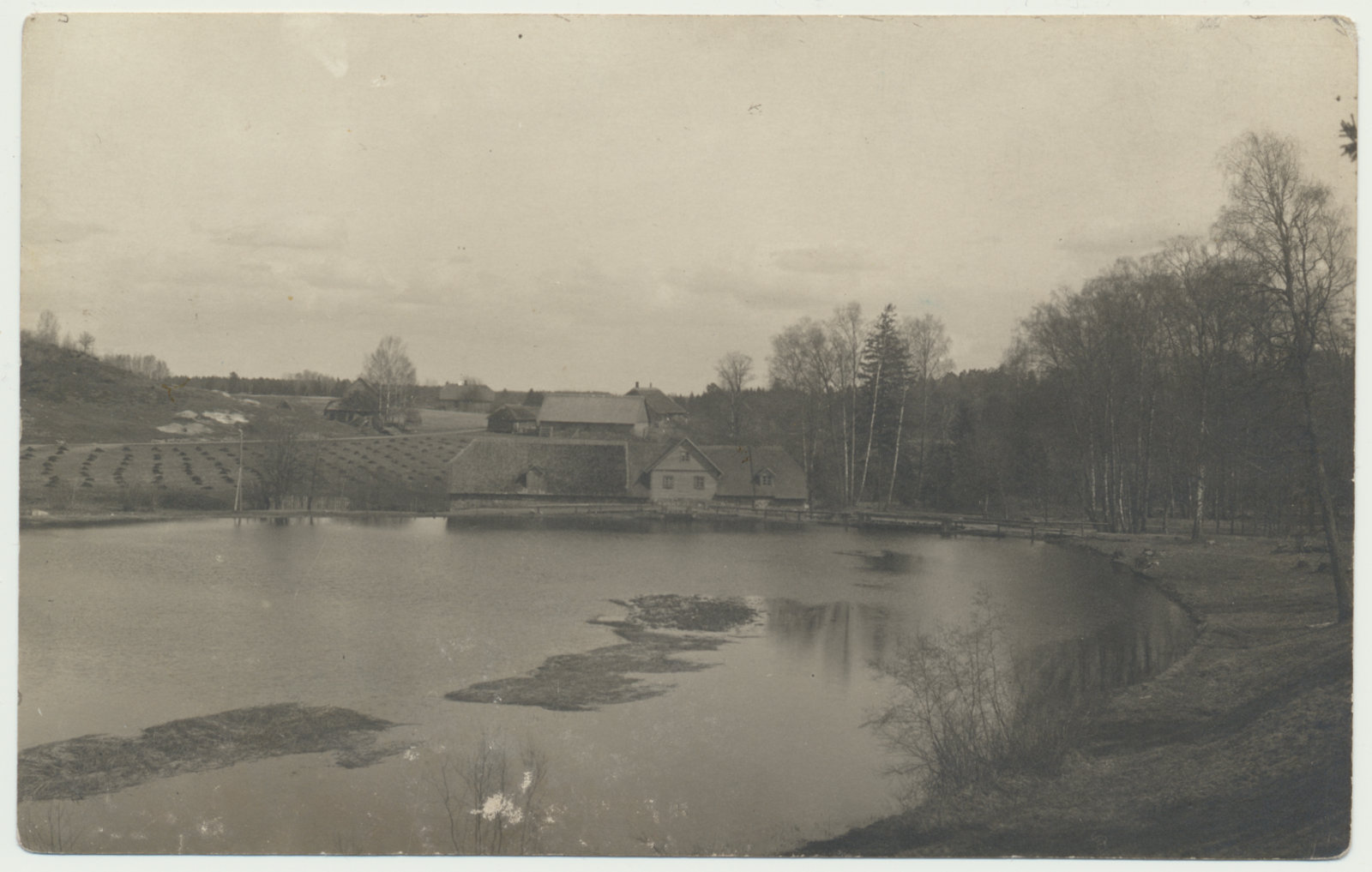 foto, Valgamaa, Helme veski, mõisa järv, u 1920