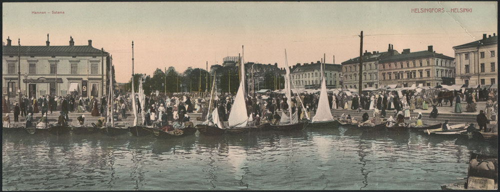 trükipostkaart Helsingi, sadam u 1905, värviline