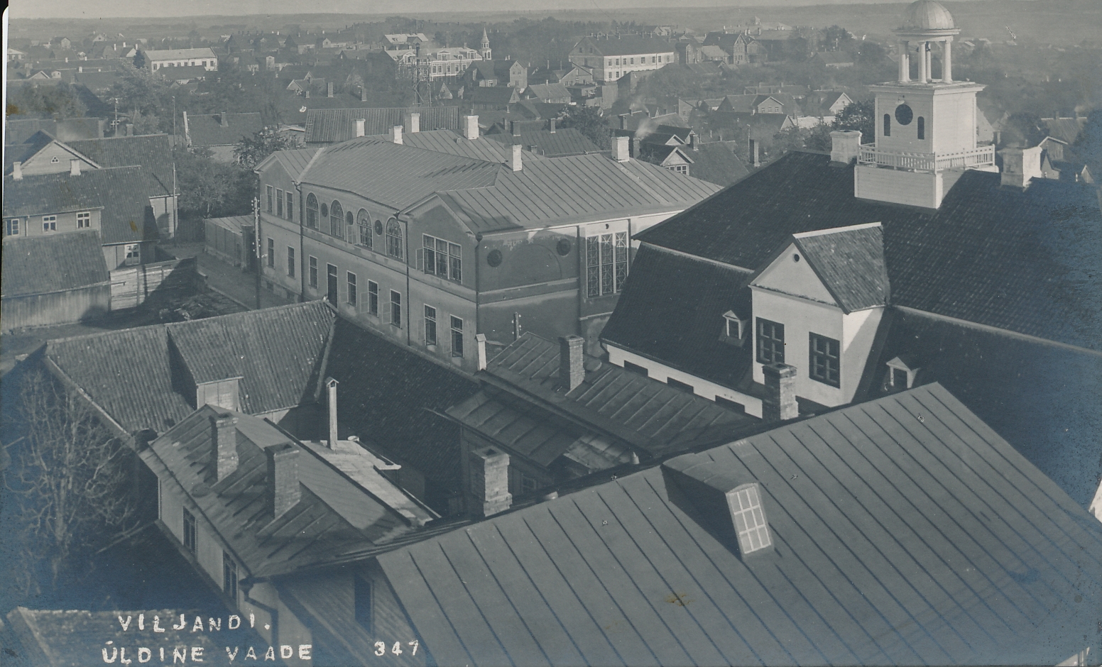 foto Viljandi, vaade veetornist Linnu tn poole u 1925 F J.Riet
